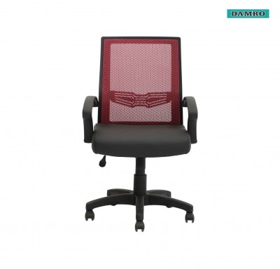 Mellan Low Back Chair Leatherette/Mesh Fabric - Maroon